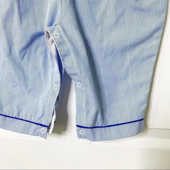 TINY TOTS VINTAGE 70s/80s Striped Dog Longalls Jumpsuit Peter Pan Collar - Picture 2 of 3